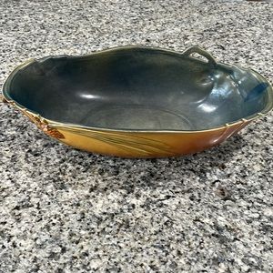 Vintage Roseville Pottery Brown Pine Cone Console Bowl (323-15)
